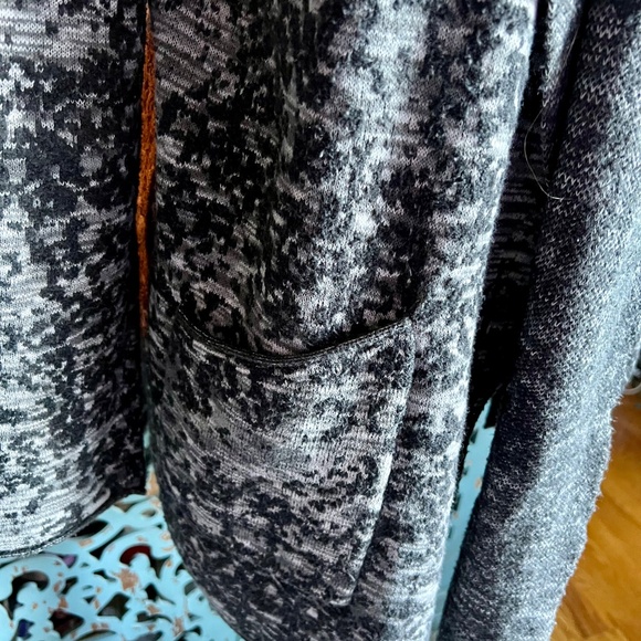J Jill charcoal and smoky gray sophisticated hooded cardigan - Picture 2 of 5